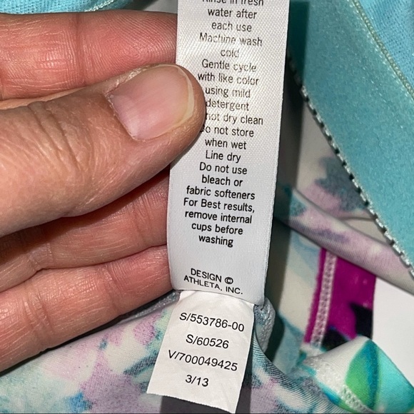 Athleta Halter Tankini Swim Top Tropical Floral S - Picture 11 of 14